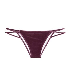 VS PINK Black Orchid Purple Strappy Velvet String Bottoms